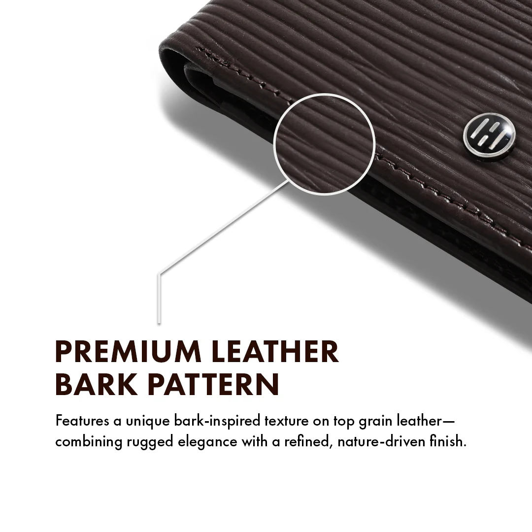 Bark Pattern Men's Leather wallet - Image 25