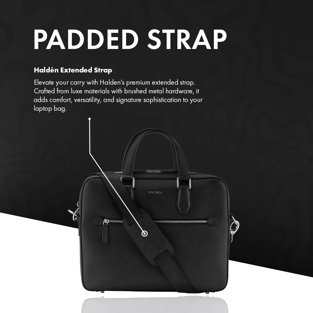 BELFORD BLACK LAPTOP BAG - SAFFIANO - Image 5