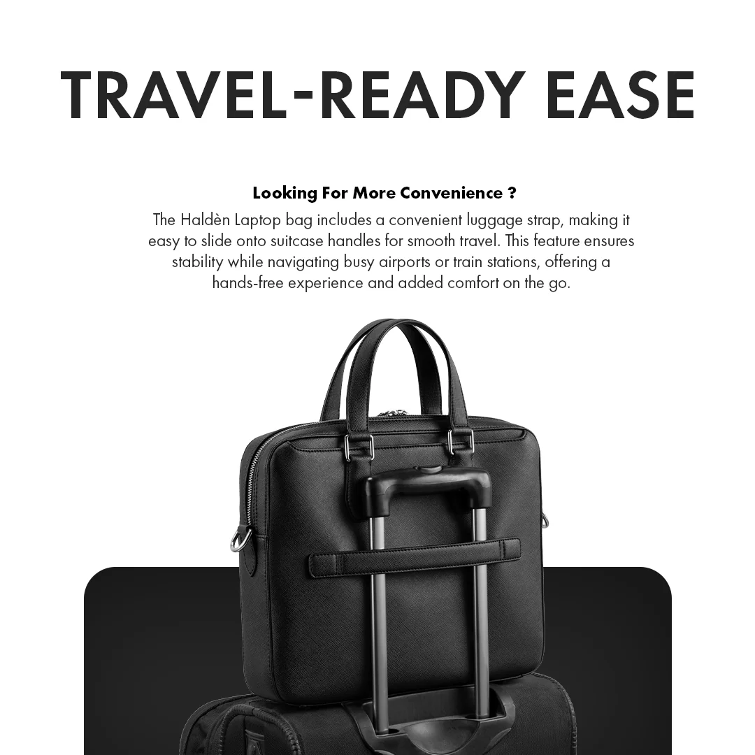 BELFORD BLACK LAPTOP BAG - SAFFIANO - Image 7