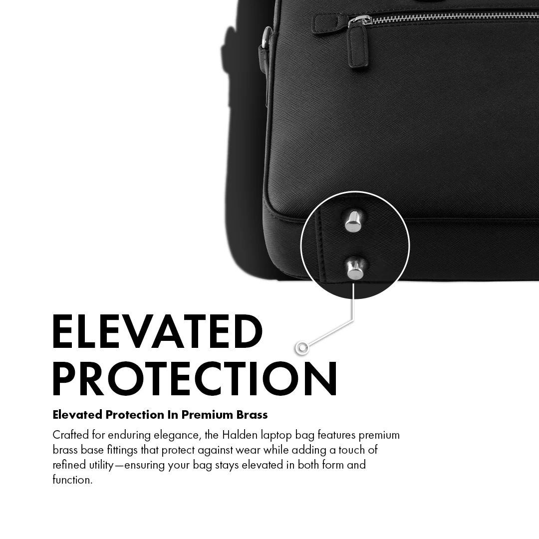 BELFORD BLACK LAPTOP BAG - SAFFIANO - Image 9