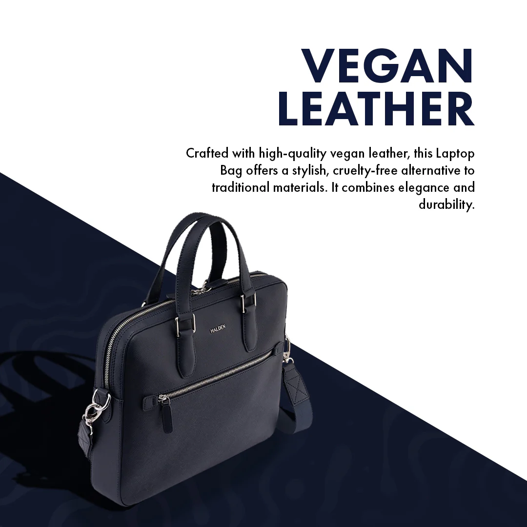 BELFORD BLUE LAPTOP BAG - SAFFIANO - Image 3