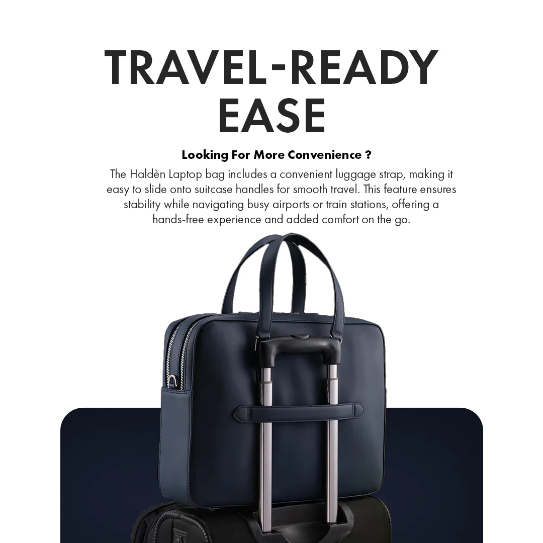 BELFORD BLUE LAPTOP BAG - SAFFIANO - Image 6