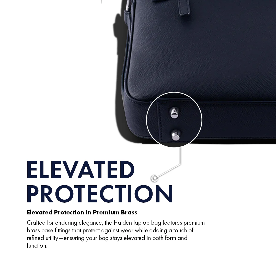 BELFORD BLUE LAPTOP BAG - SAFFIANO - Image 9