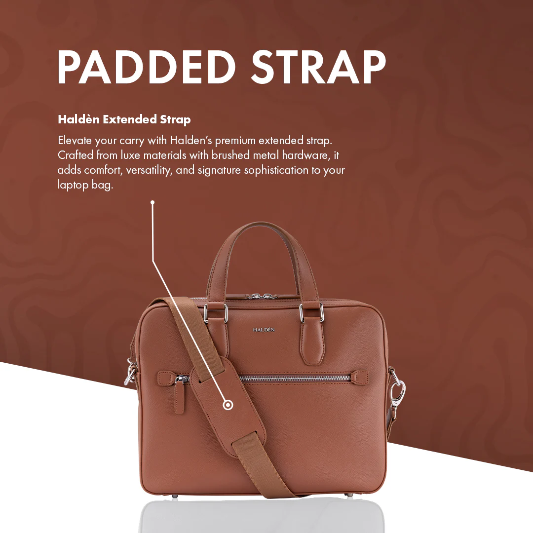 BELFORD TAN LAPTOP BAG - SAFFIANO - Image 4