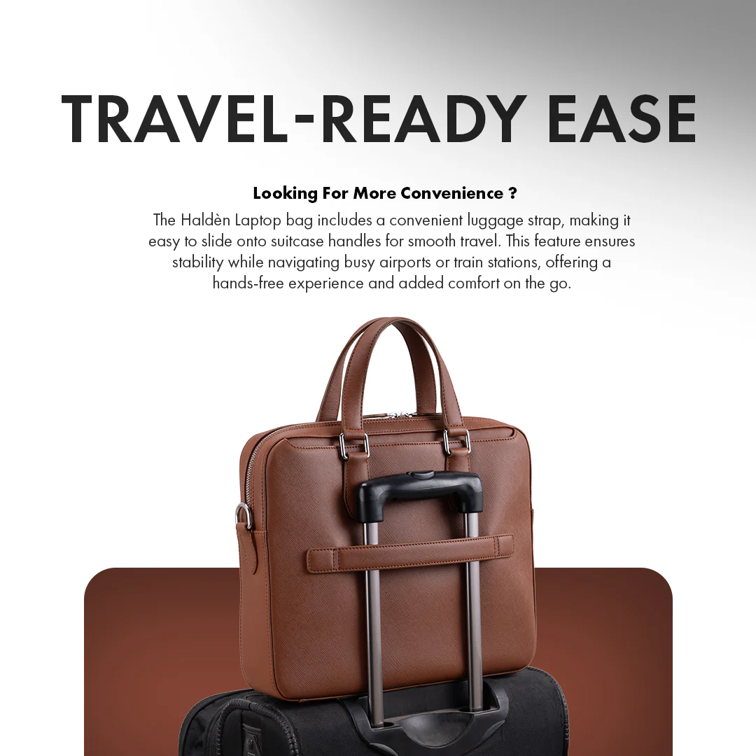 BELFORD TAN LAPTOP BAG - SAFFIANO - Image 7