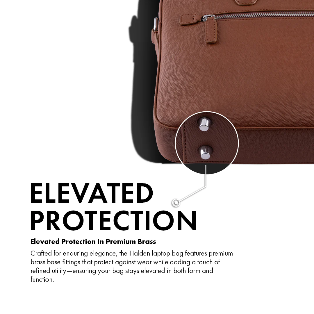 BELFORD TAN LAPTOP BAG - SAFFIANO - Image 8