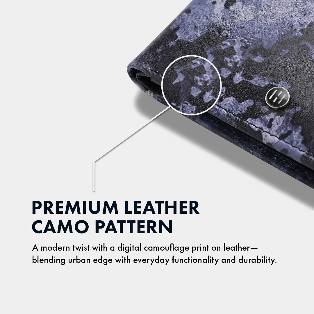 Camo Digital Print Men's Leather Wallet - Image 3
