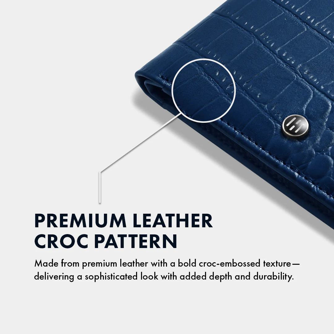 Croc Pattern Men's Leather Wallet - Image 14