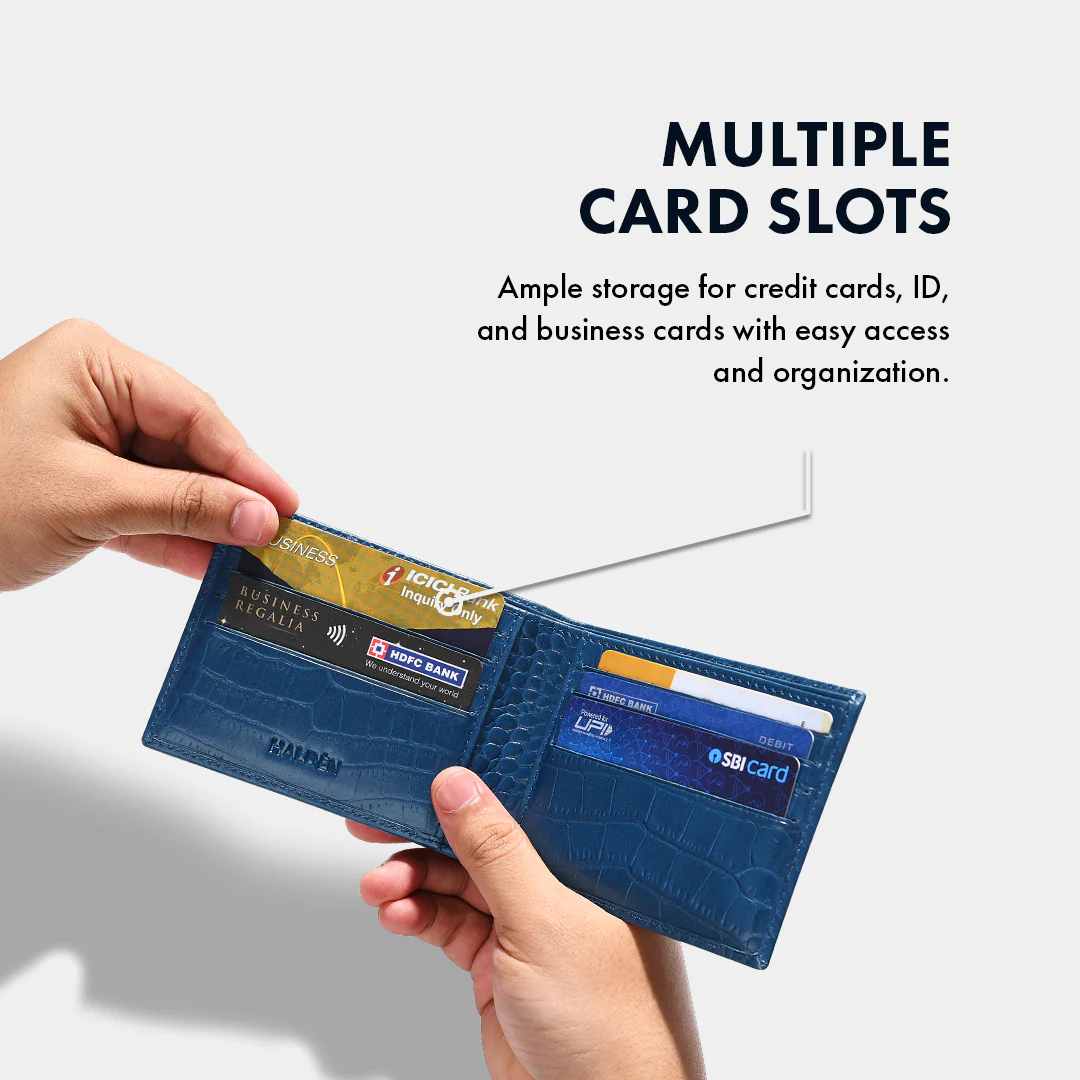 Croc Pattern Men's Leather Wallet - Image 15