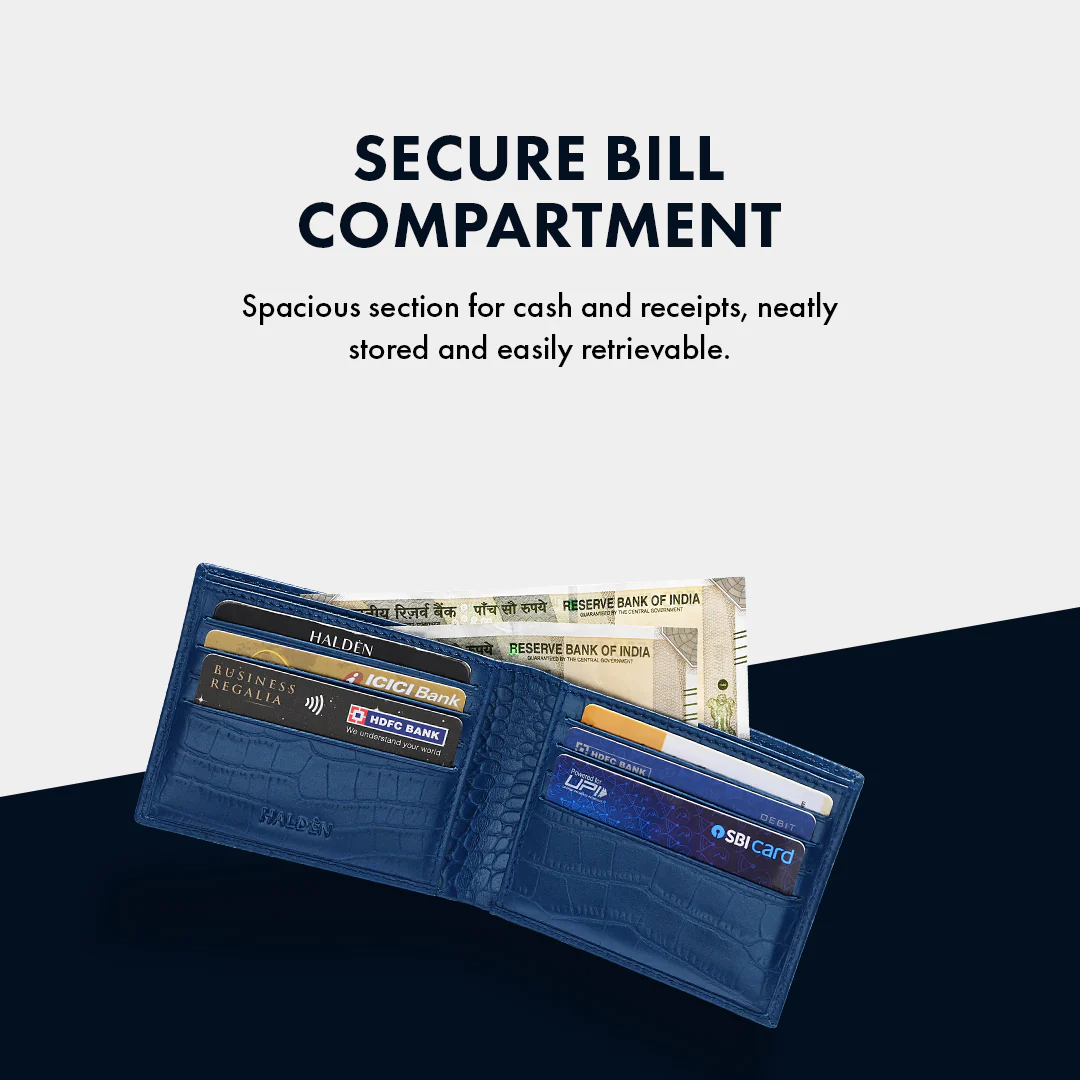 Croc Pattern Men's Leather Wallet - Image 16