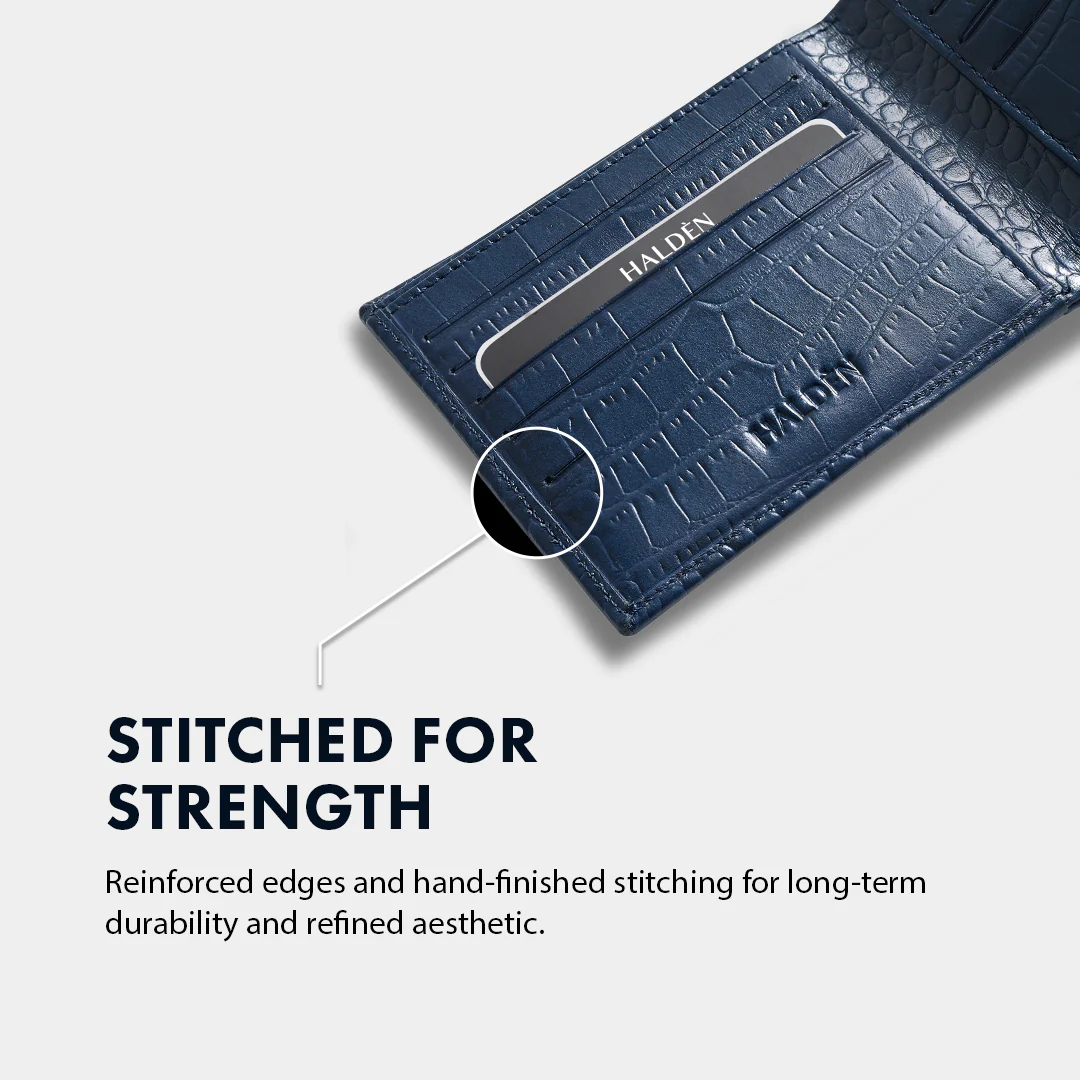 Croc Pattern Men's Leather Wallet - Image 18