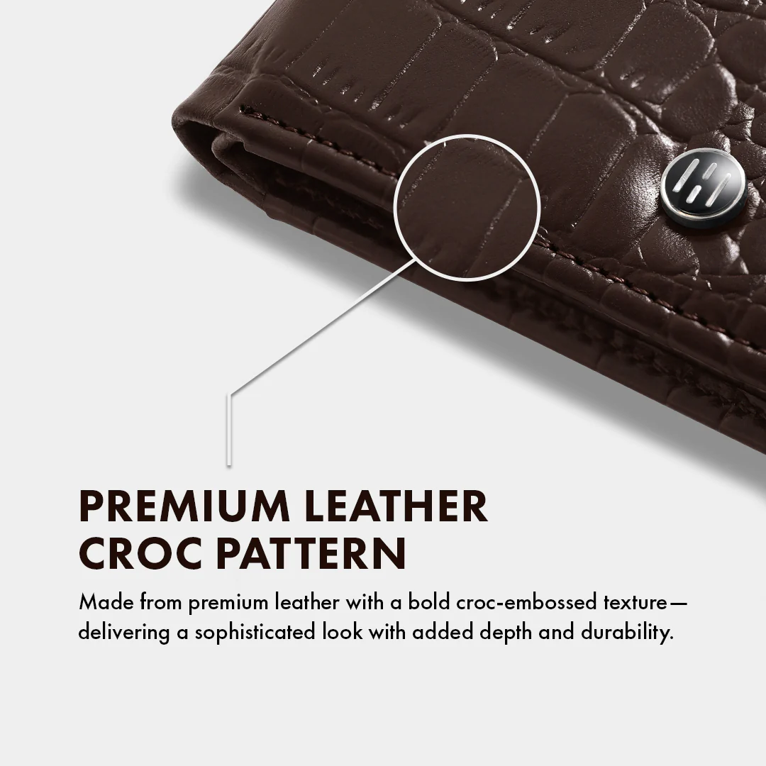 Croc Pattern Men's Leather Wallet - Image 25