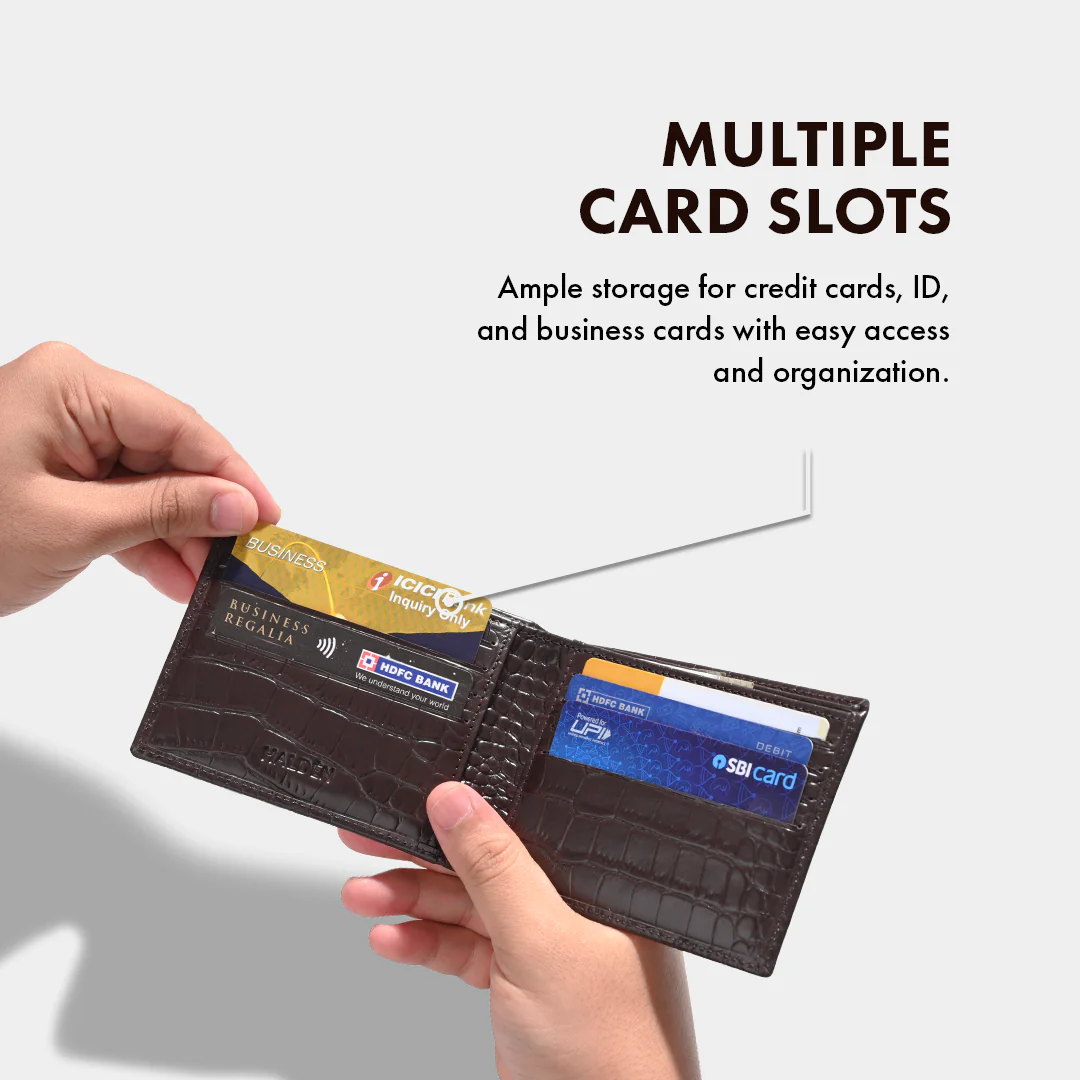 Croc Pattern Men's Leather Wallet - Image 26