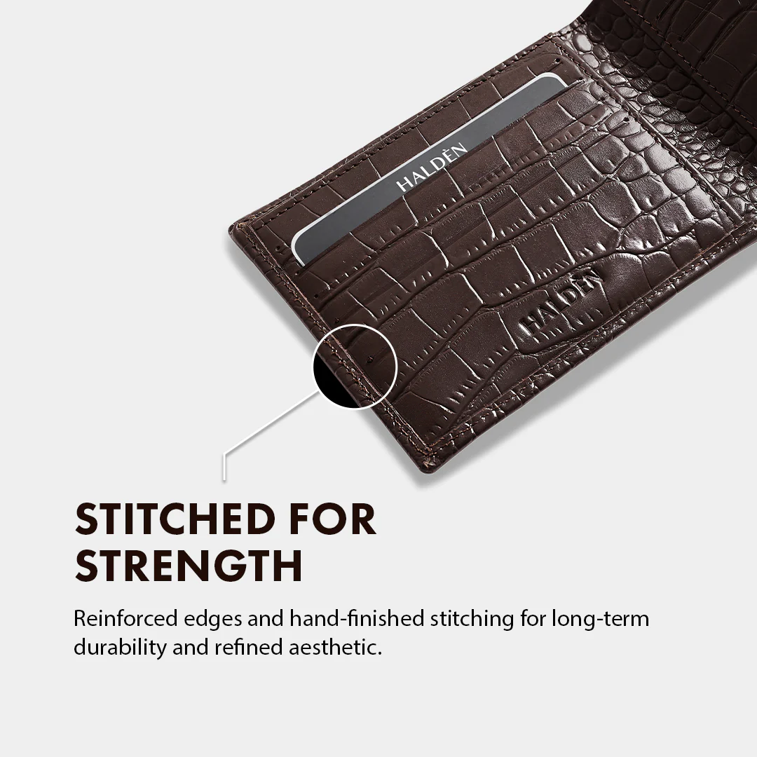 Croc Pattern Men's Leather Wallet - Image 27