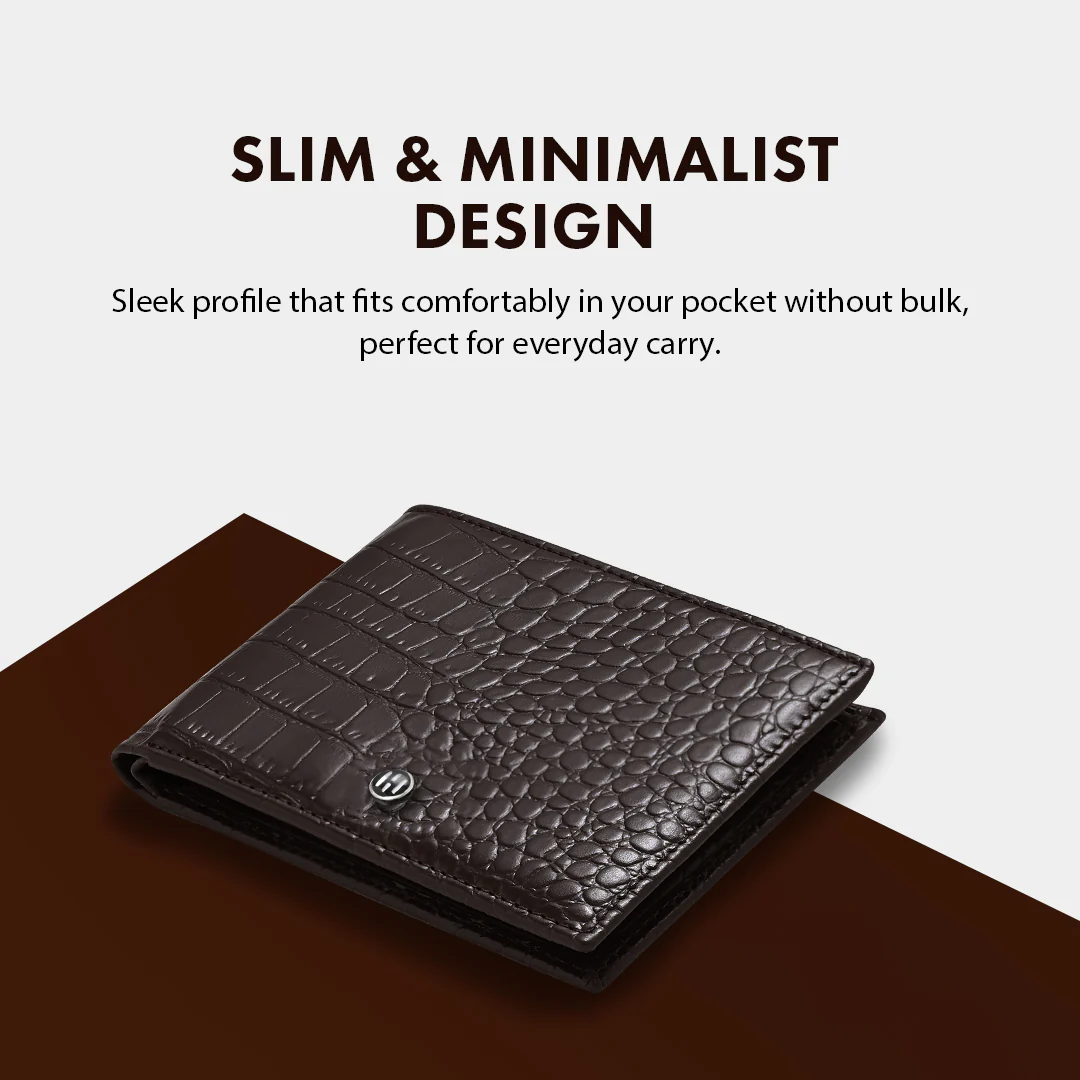 Croc Pattern Men's Leather Wallet - Image 28