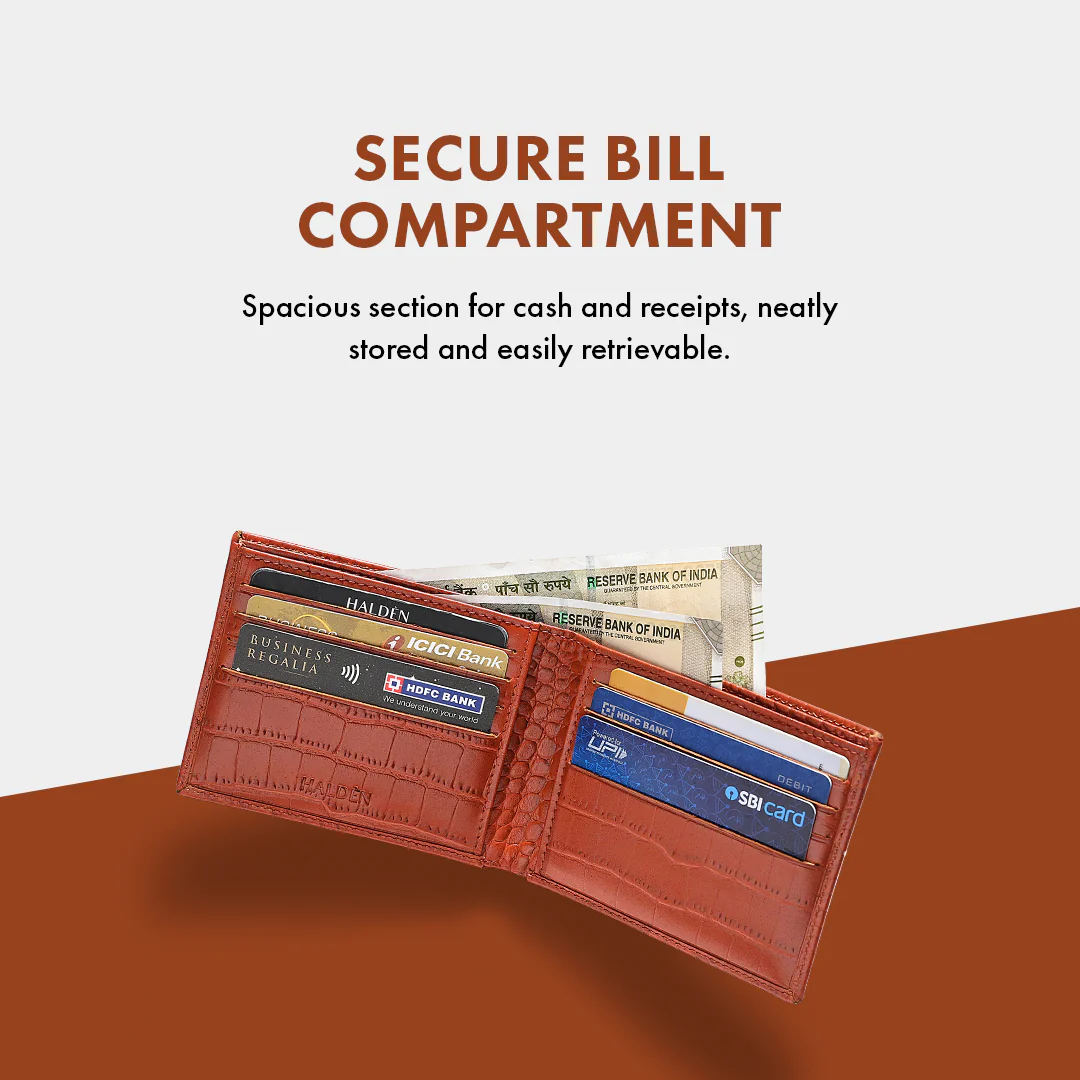 Croc Pattern Men's Leather Wallet - Image 38