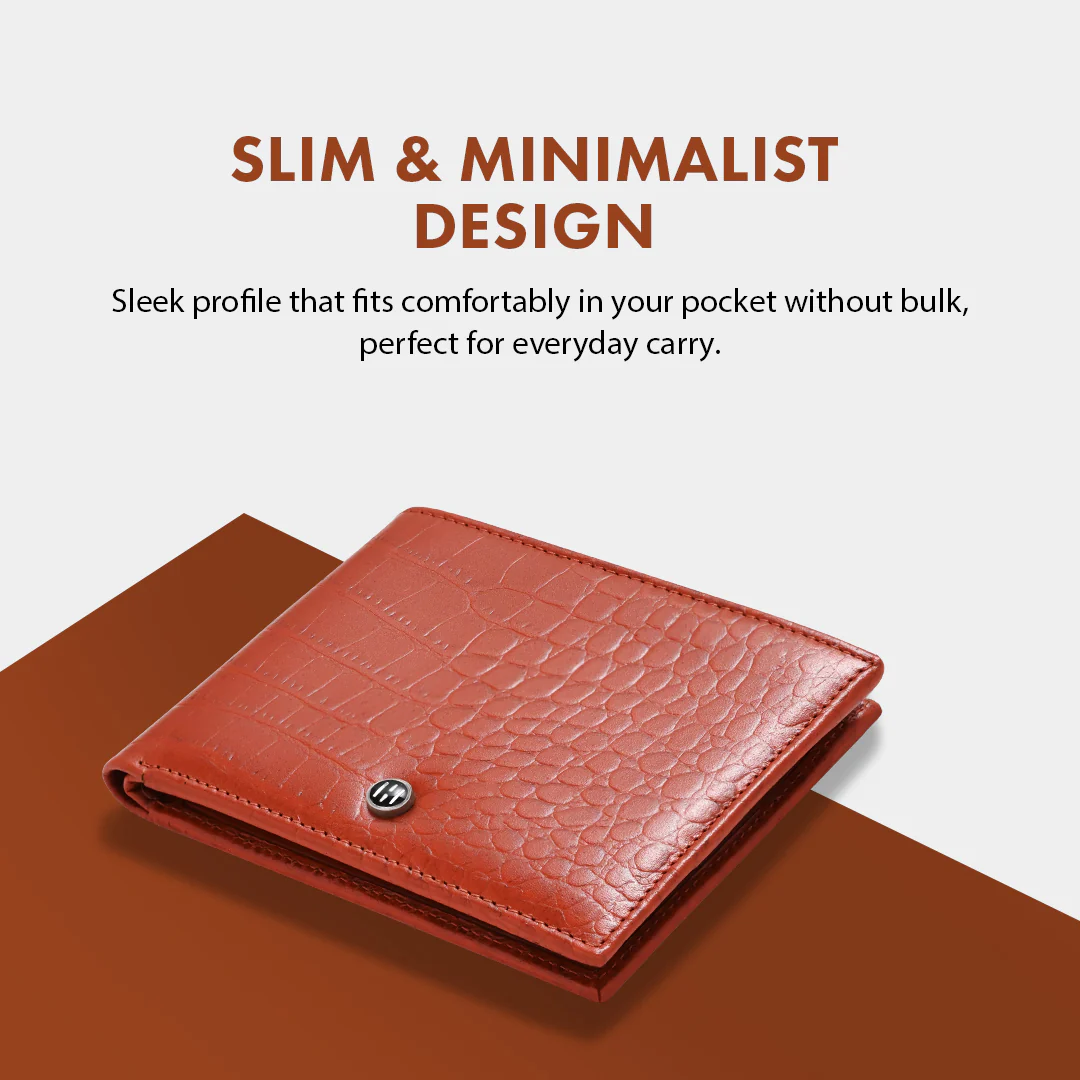 Croc Pattern Men's Leather Wallet - Image 39