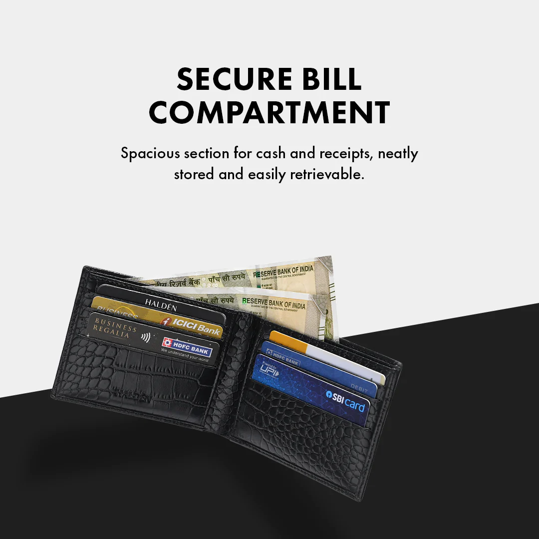 Croc Pattern Men's Leather Wallet - Image 5