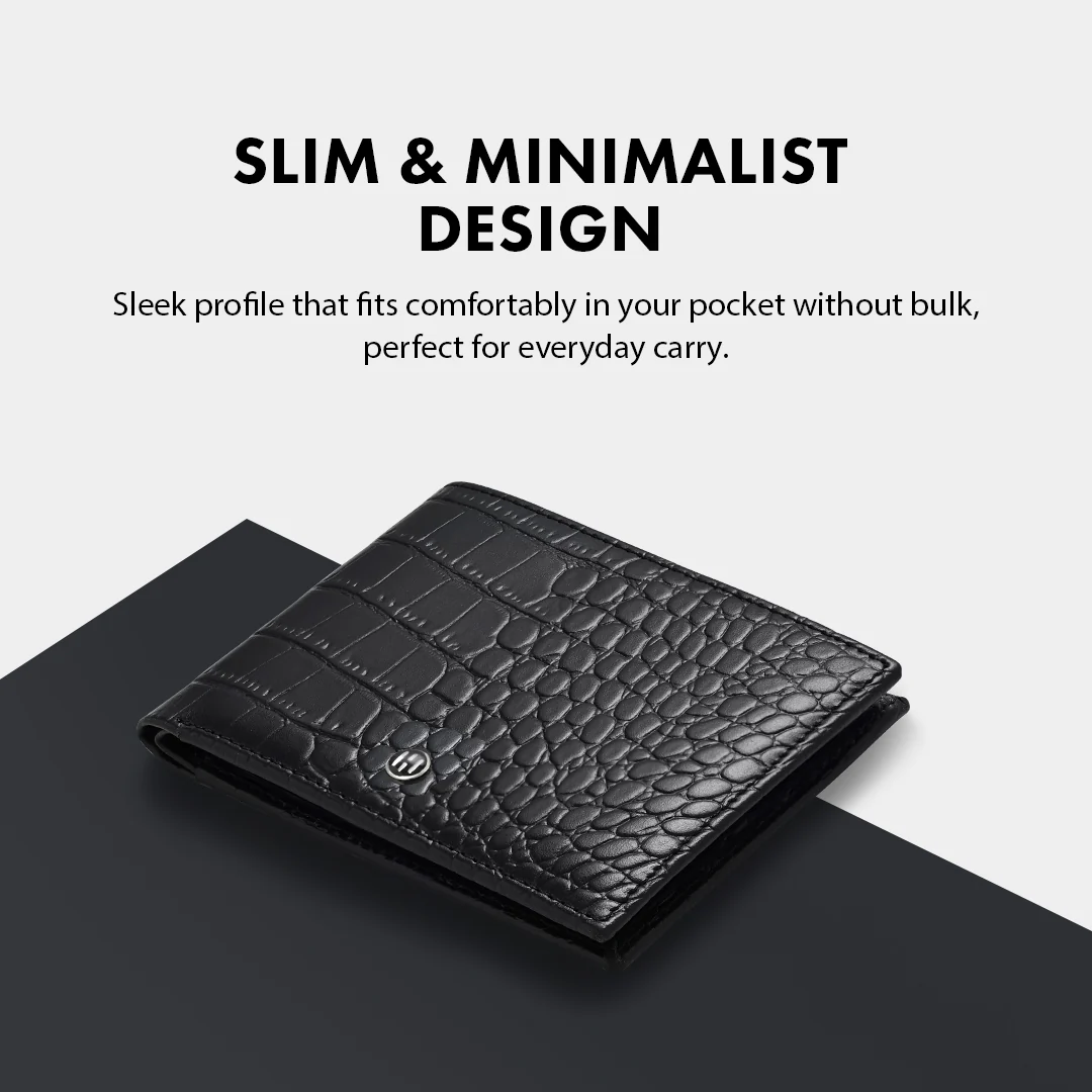 Croc Pattern Men's Leather Wallet - Image 6