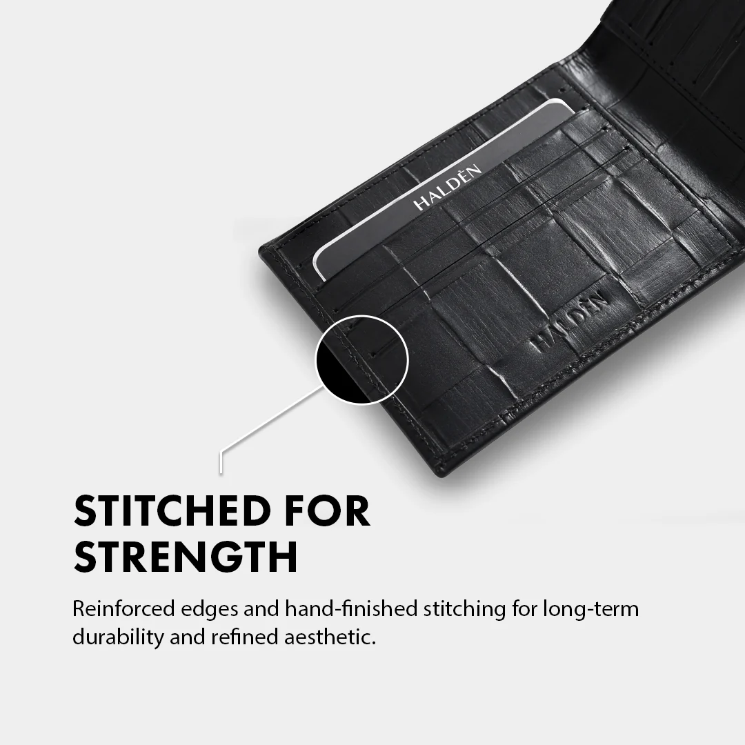 Checks Pattern Men's Leather Wallet - Image 5