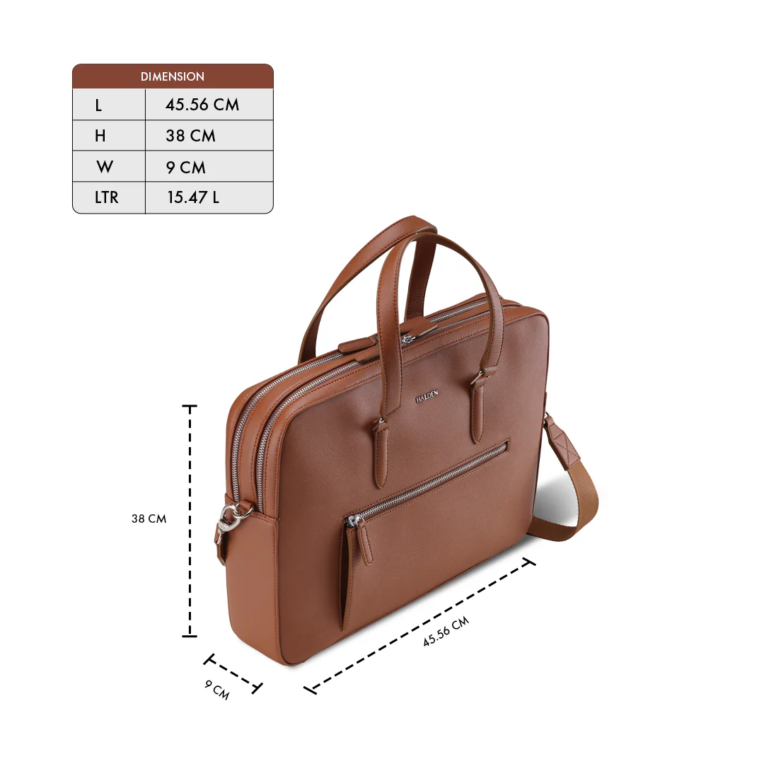 HARRINGTON TAN LAPTOP BAG - SAFFIANO - Image 11