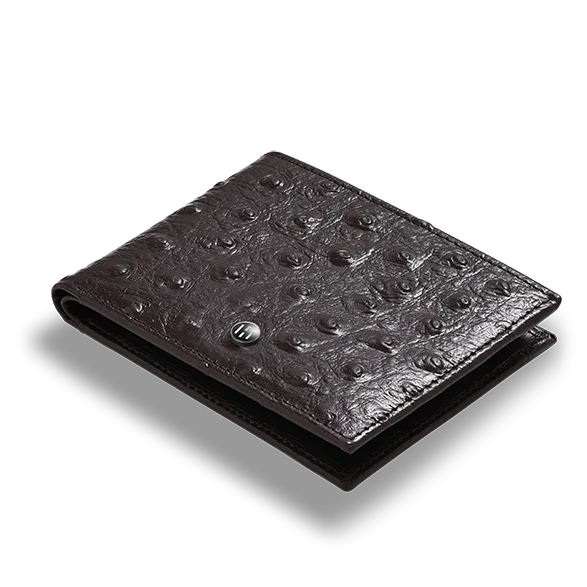 Ostrich Pattern Men's Leather Wallet - Image 12