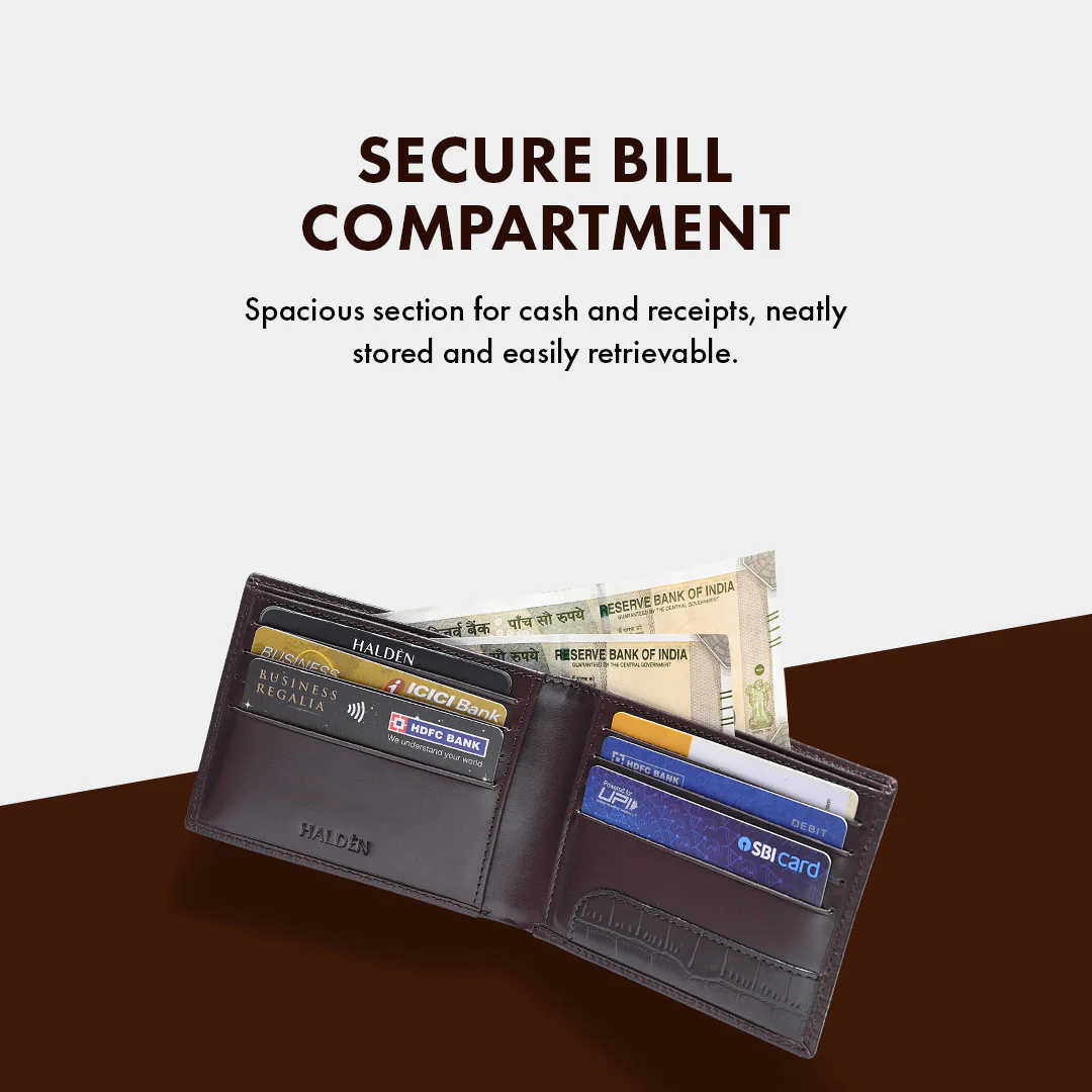 Ostrich Pattern Men's Leather Wallet - Image 16