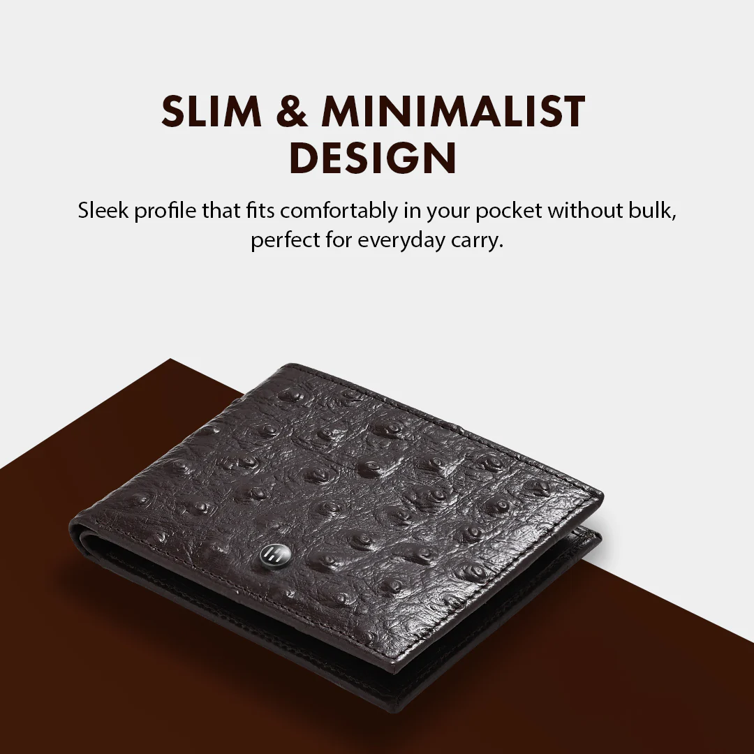 Ostrich Pattern Men's Leather Wallet - Image 17