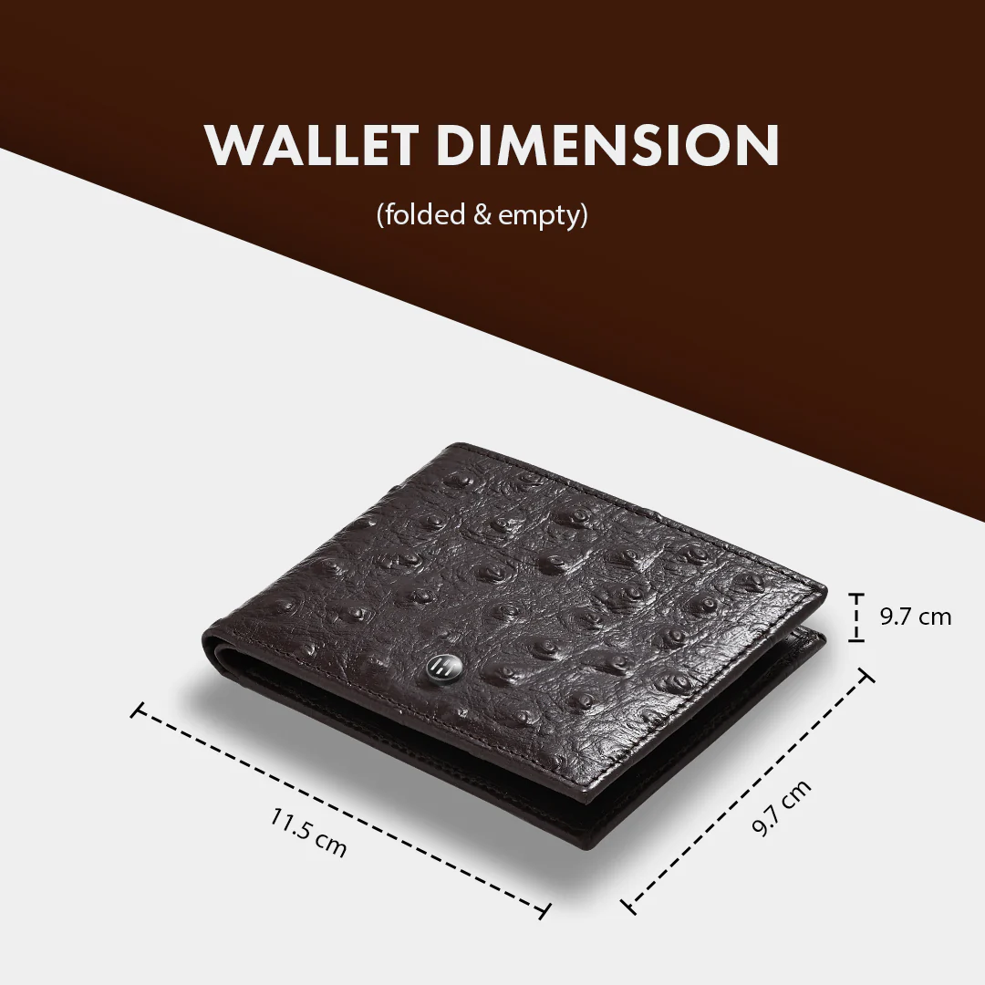 Ostrich Pattern Men's Leather Wallet - Image 18