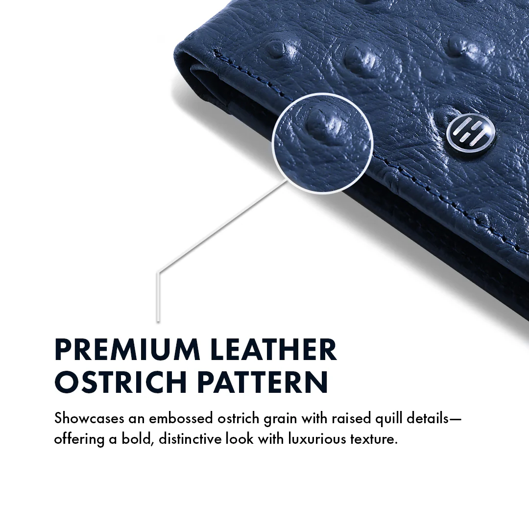 Ostrich Pattern Men's Leather Wallet - Image 24