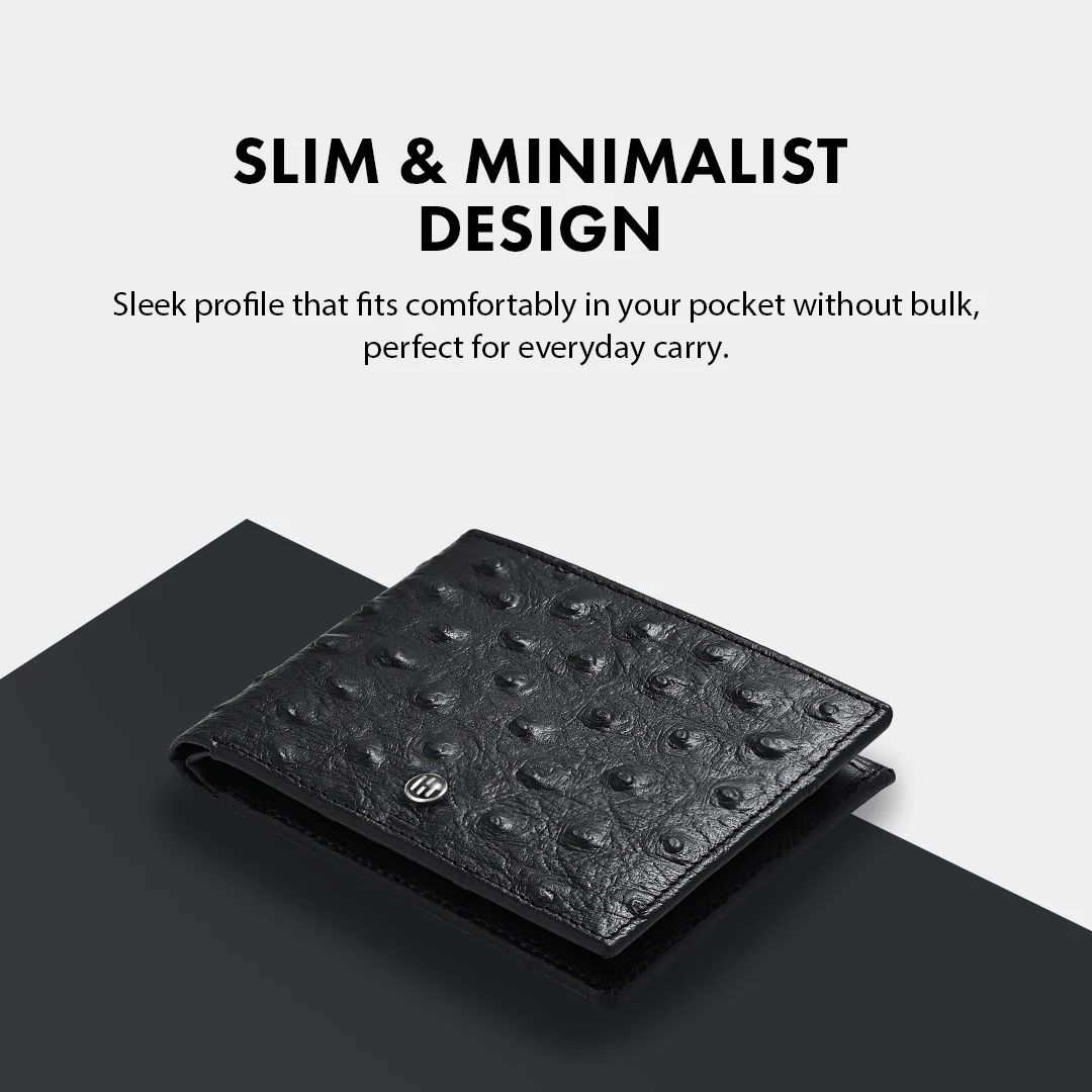 Ostrich Pattern Men's Leather Wallet - Image 6