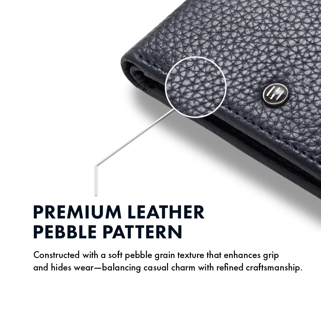 Pebble Pattern Men's Leather Wallet - Image 13