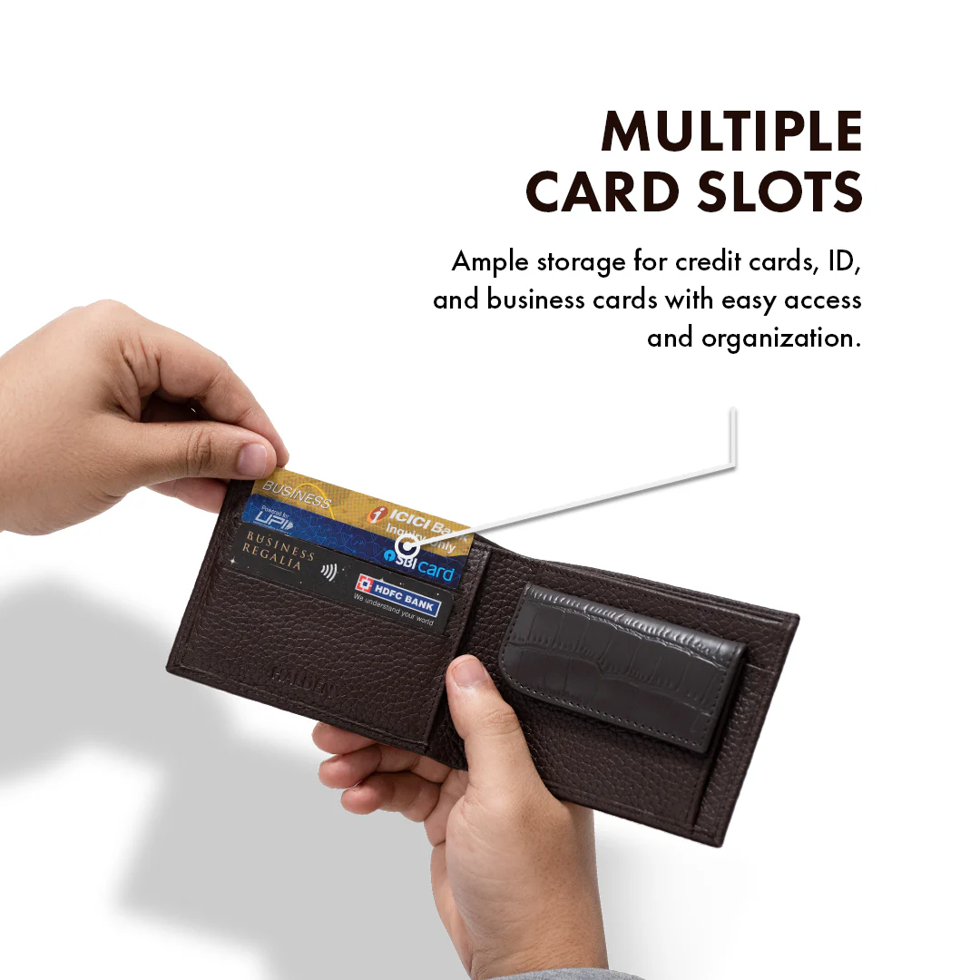 Pebble Pattern Men's Leather Wallet - Image 25