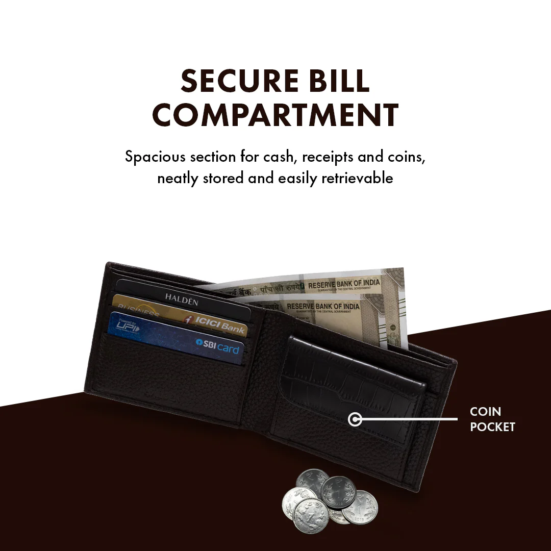 Pebble Pattern Men's Leather Wallet - Image 26