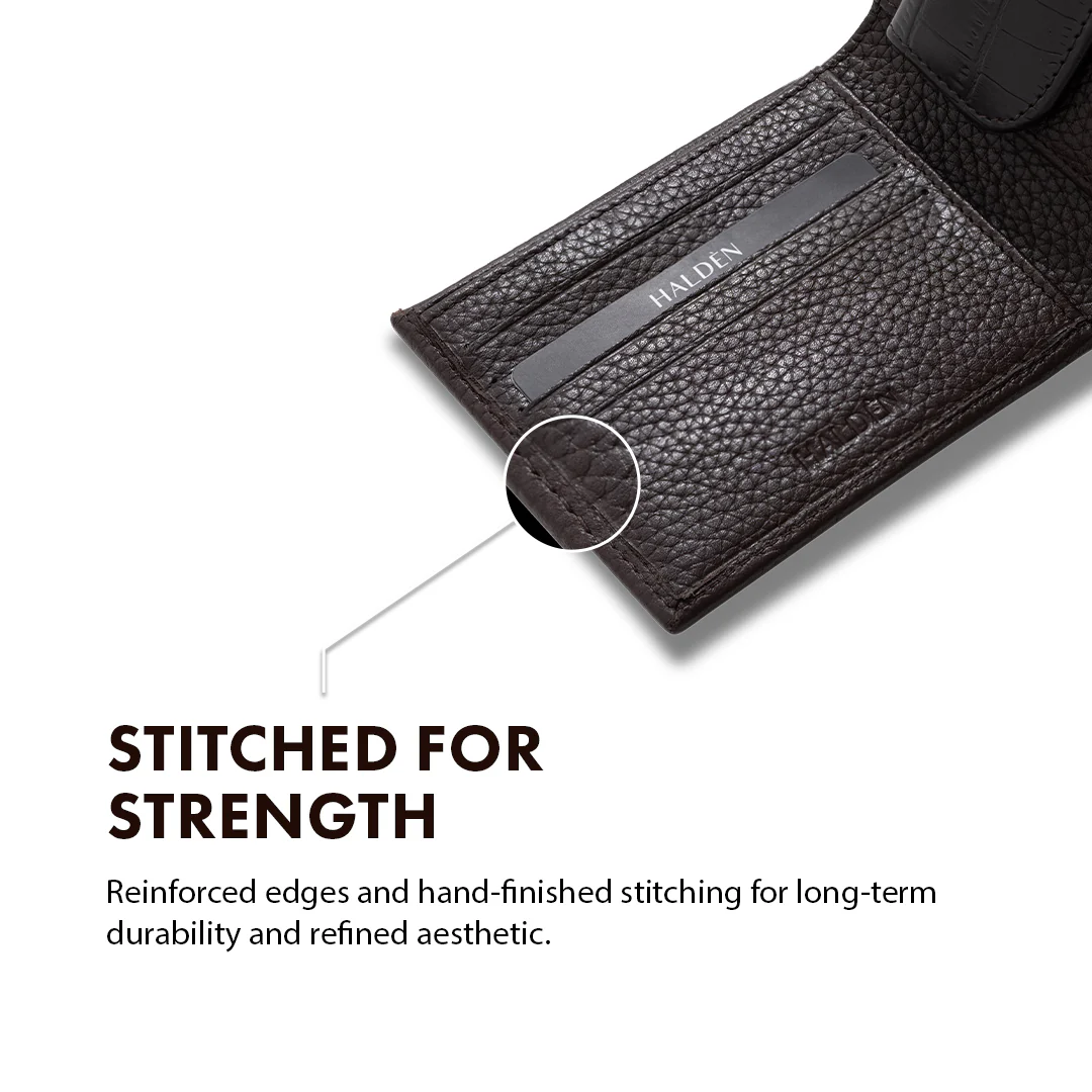 Pebble Pattern Men's Leather Wallet - Image 28