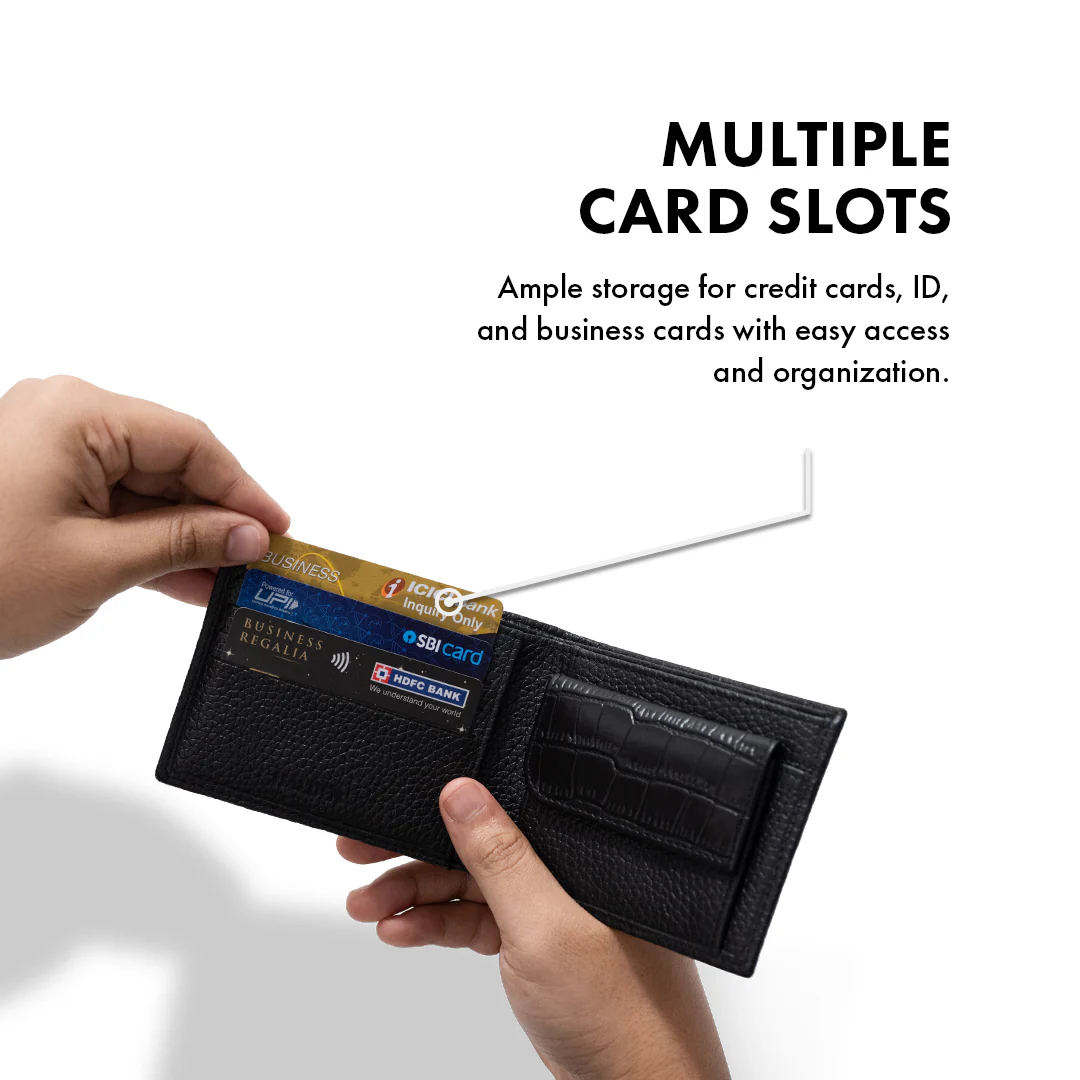 Pebble Pattern Men's Leather Wallet - Image 3