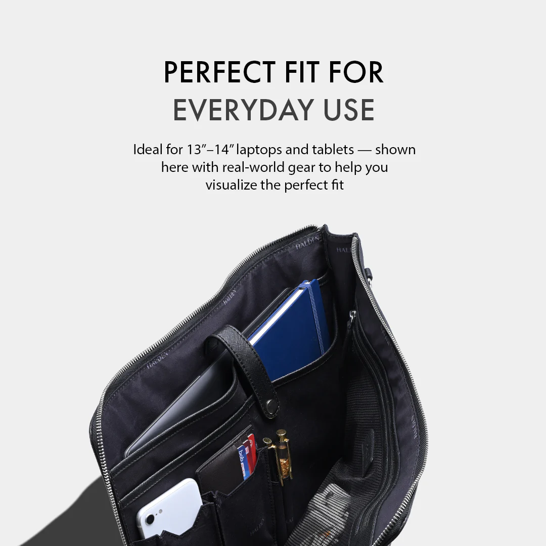 RYDEN BLACK LAPTOP BAG - SAFFIANO - Image 10