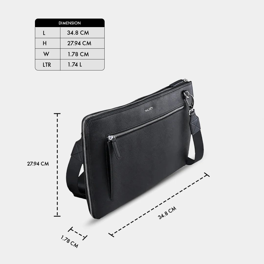 RYDEN BLACK LAPTOP BAG - SAFFIANO - Image 11