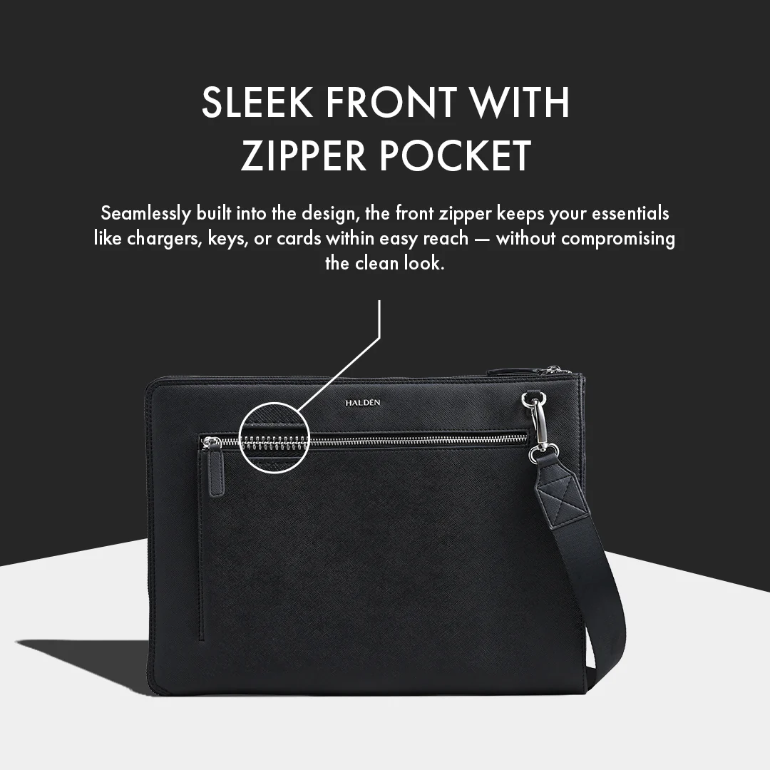 RYDEN BLACK LAPTOP BAG - SAFFIANO - Image 3