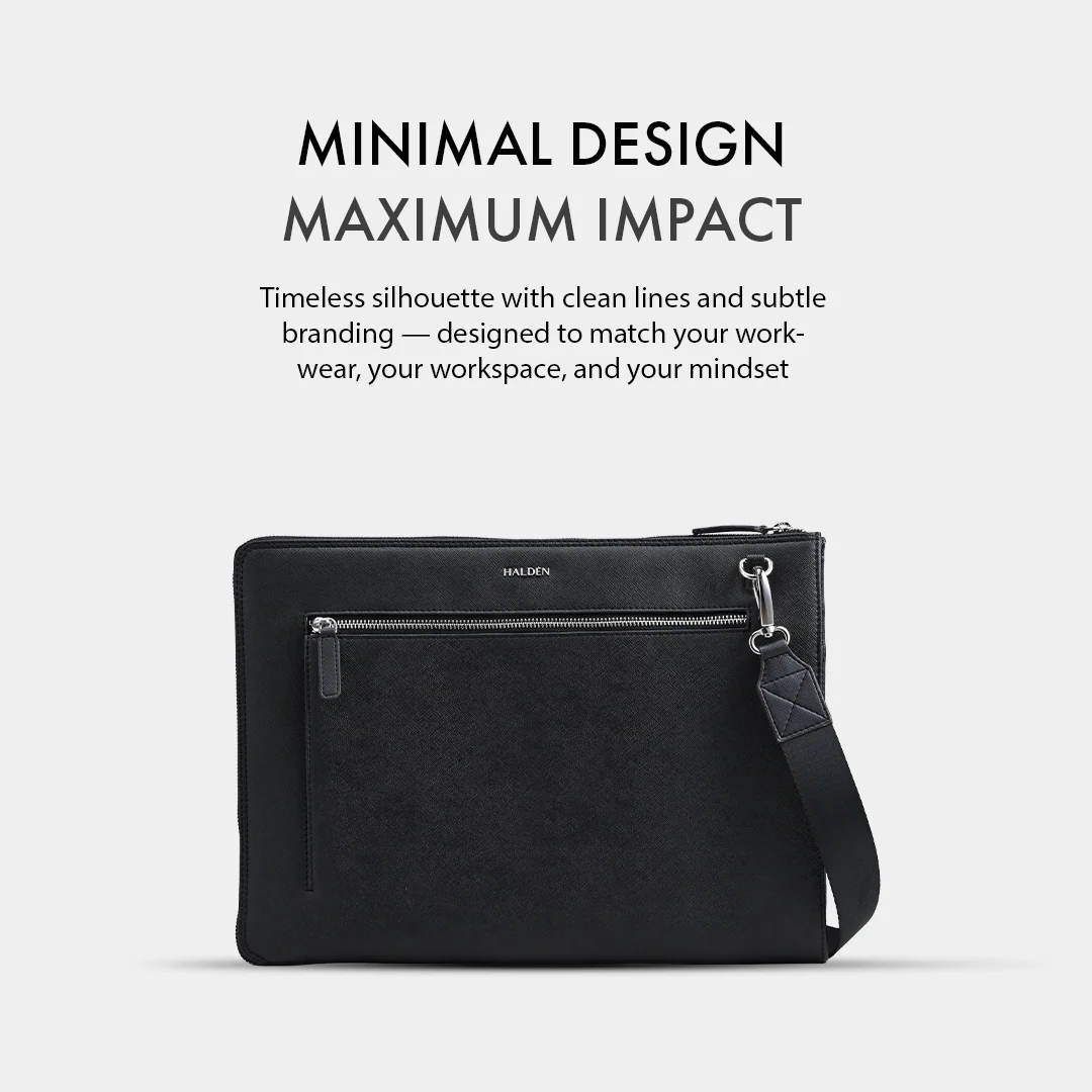 RYDEN BLACK LAPTOP BAG - SAFFIANO - Image 9