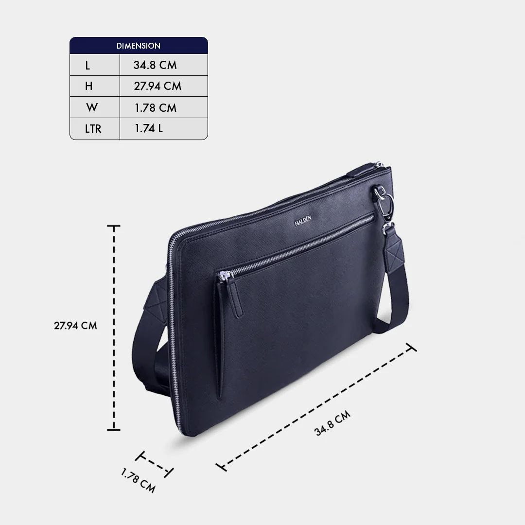 RYDEN BLUE LAPTOP BAG - SAFFIANO - Image 11