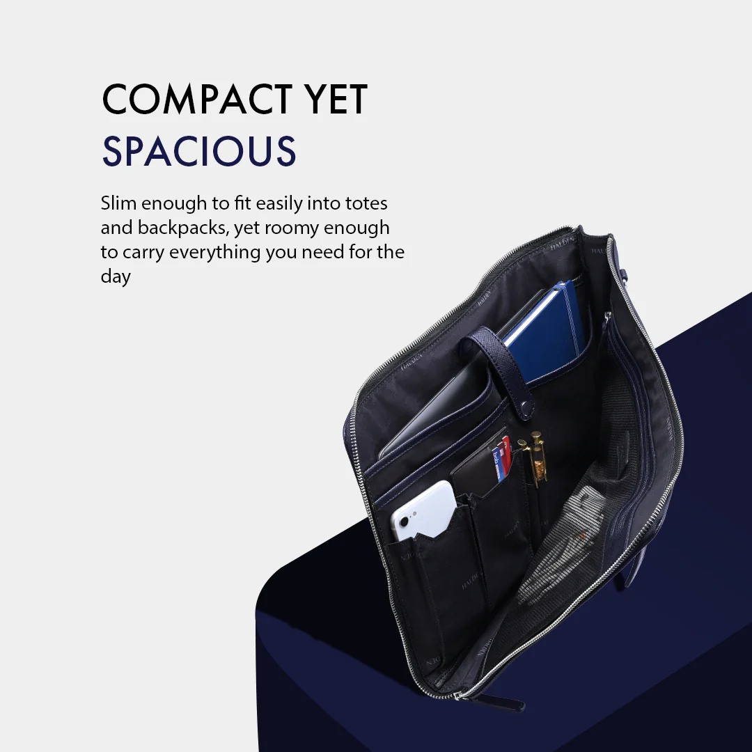 RYDEN BLUE LAPTOP BAG - SAFFIANO - Image 7