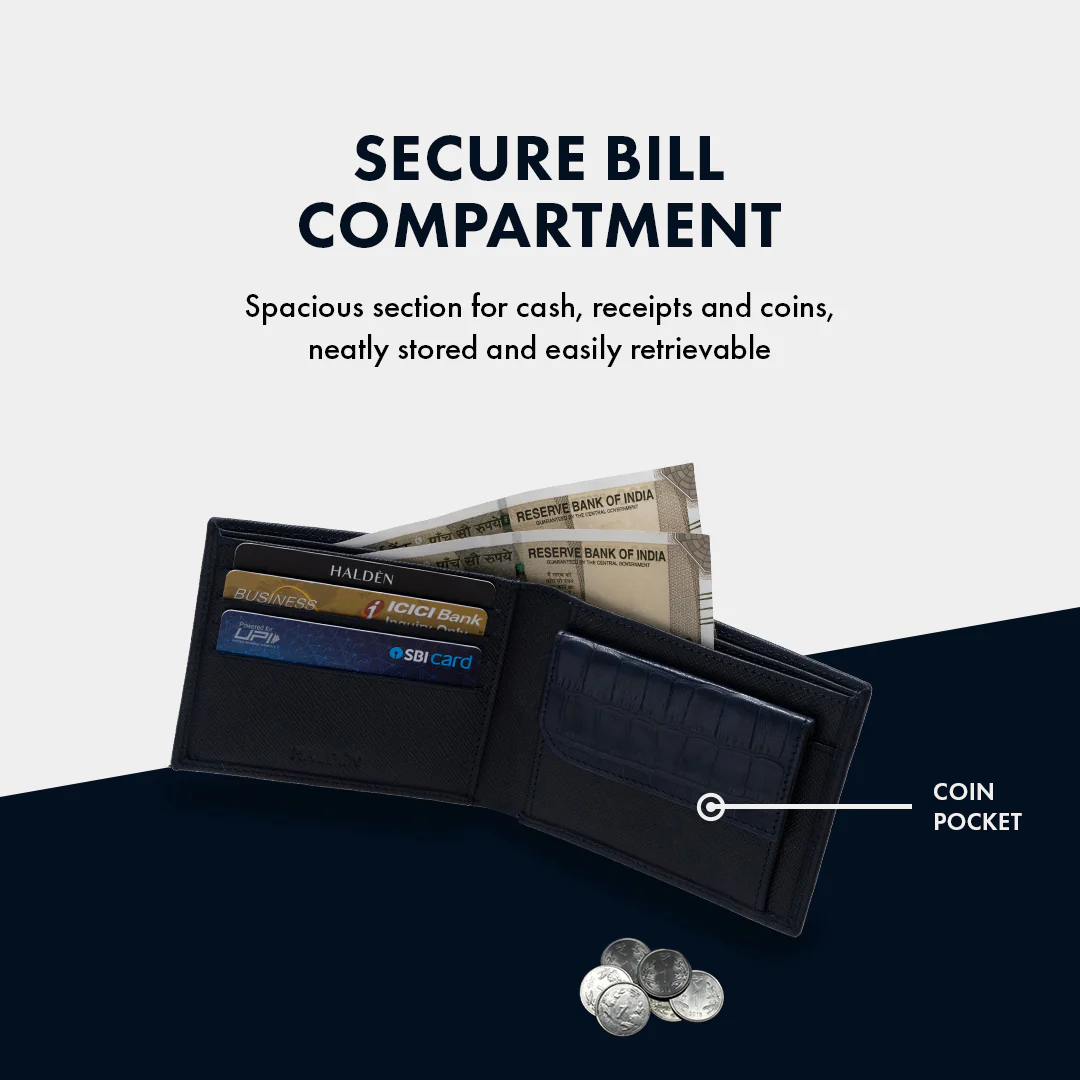 Saffiano Pattern Men's Leather Wallet - Image 14