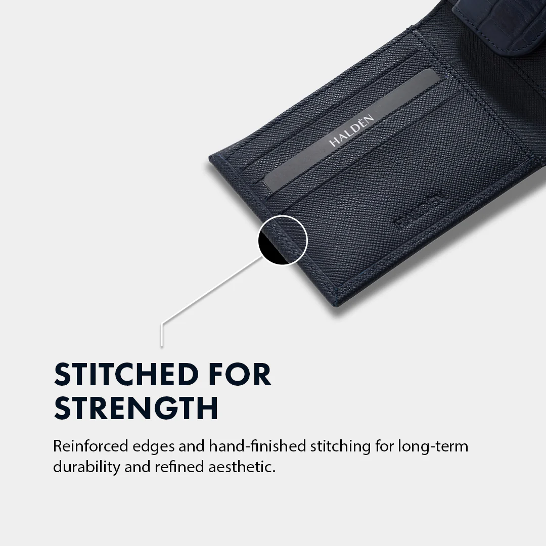 Saffiano Pattern Men's Leather Wallet - Image 15