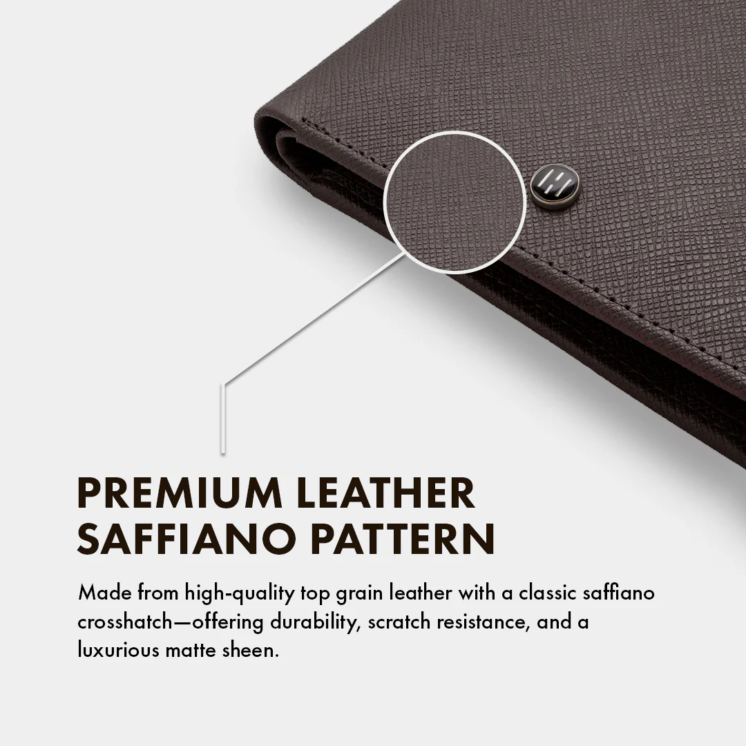 Saffiano Pattern Men's Leather Wallet - Image 23