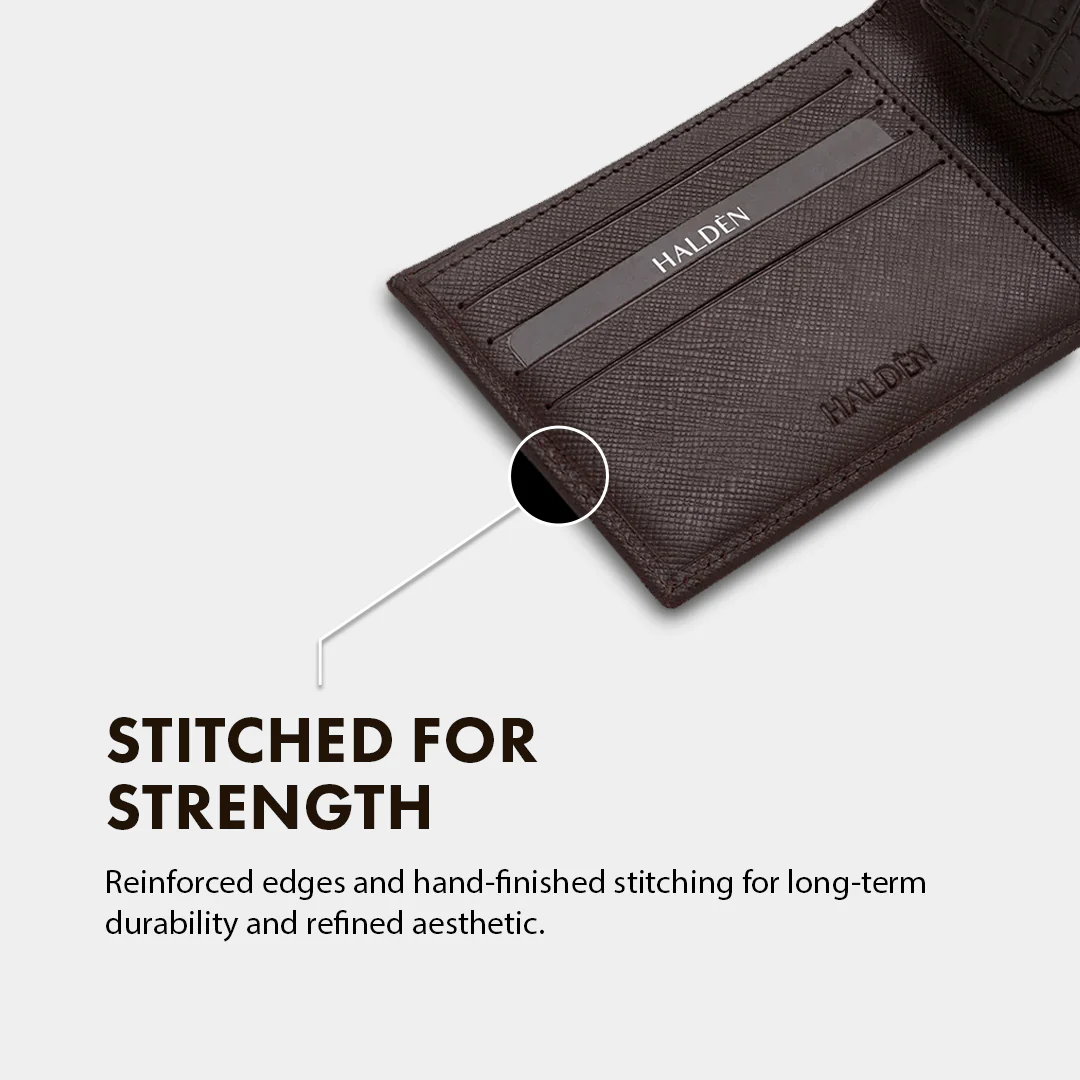 Saffiano Pattern Men's Leather Wallet - Image 28