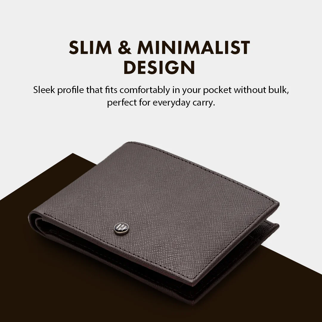 Saffiano Pattern Men's Leather Wallet - Image 29