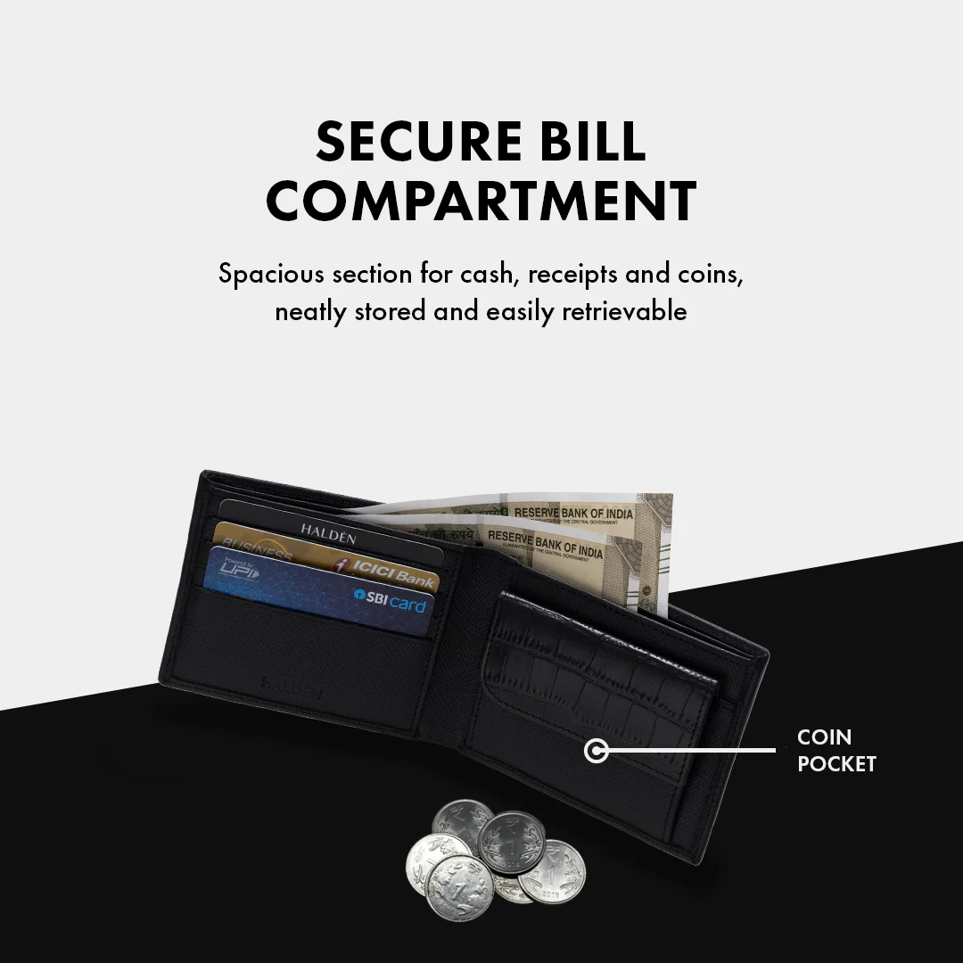 Saffiano Pattern Men's Leather Wallet - Image 4