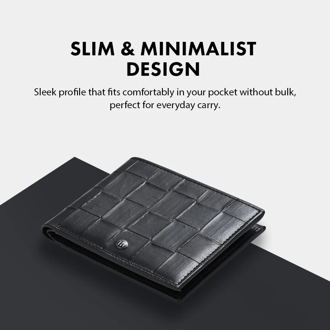 Checks Pattern Men's Leather Wallet - Image 6