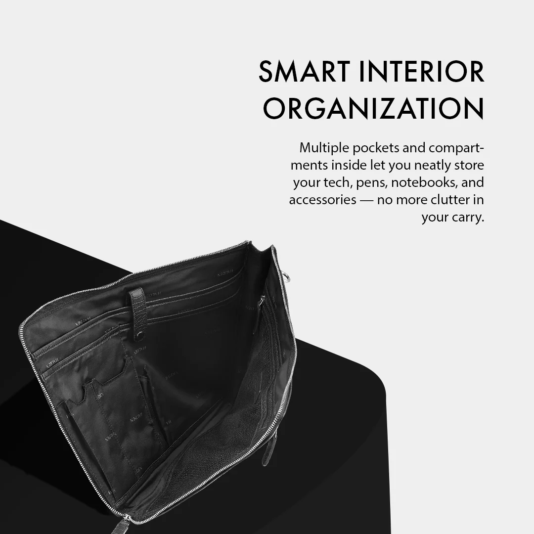 TELON BLACK LAPTOP BAG - CROC - Image 3